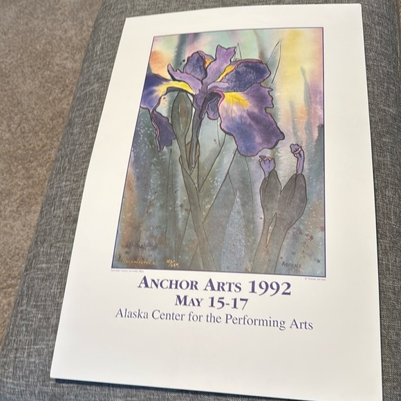 Teresa Ascone signed poster 1991 vintage anchor arts Alaska Center - Picture 1 of 8